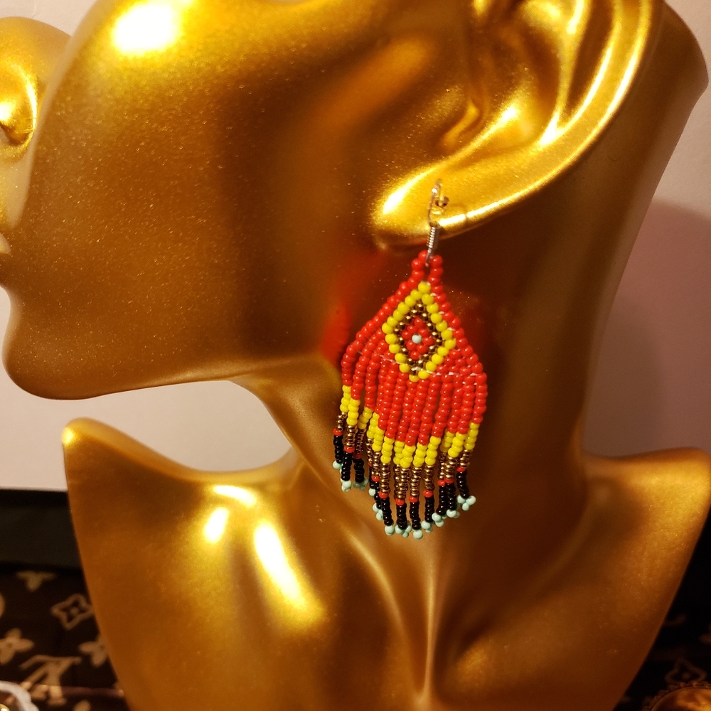 Bohemian Style Diamond Tassel Earrings